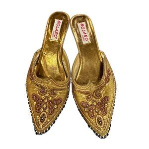 Vintage Bolaro Beaded Genie Slip-On Shoes — Size 9